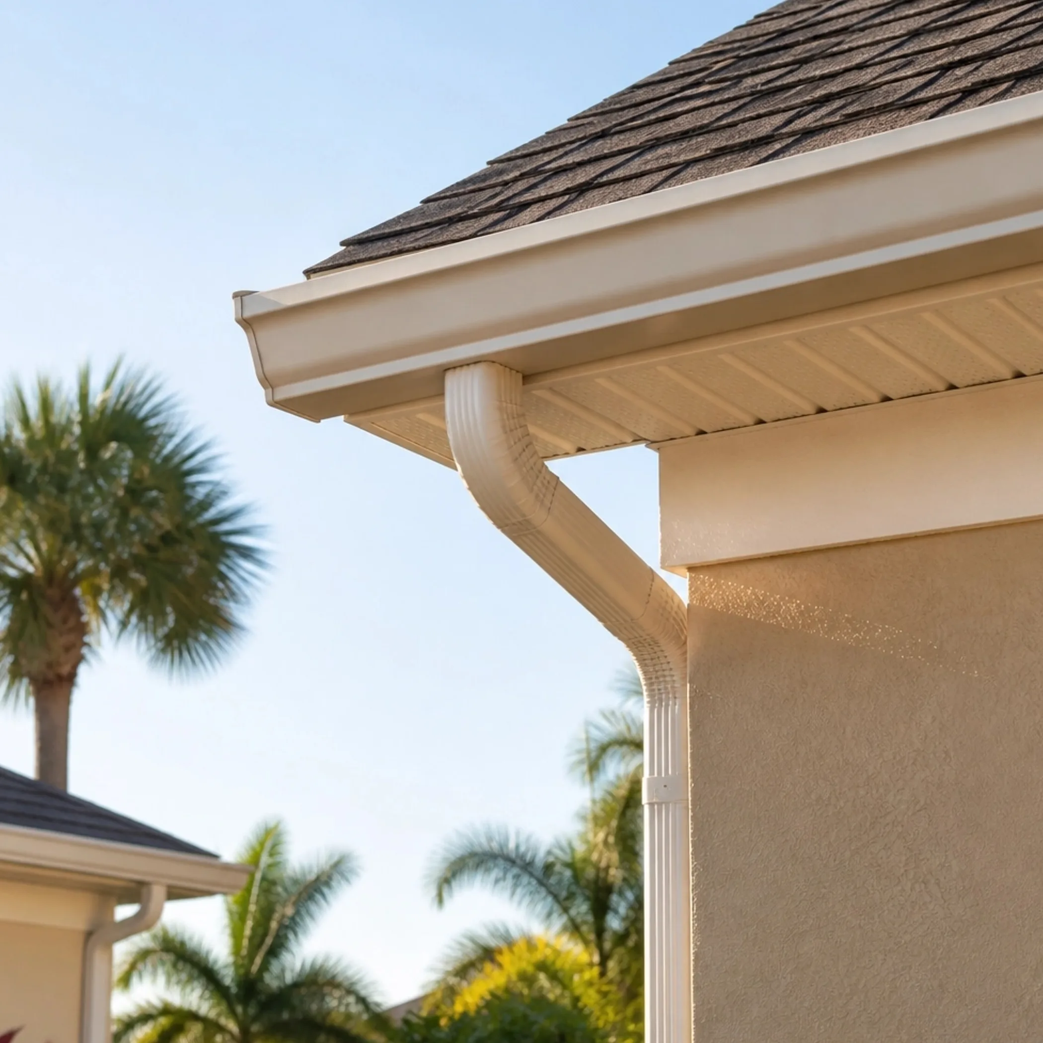 roof-edge gutters and fascia