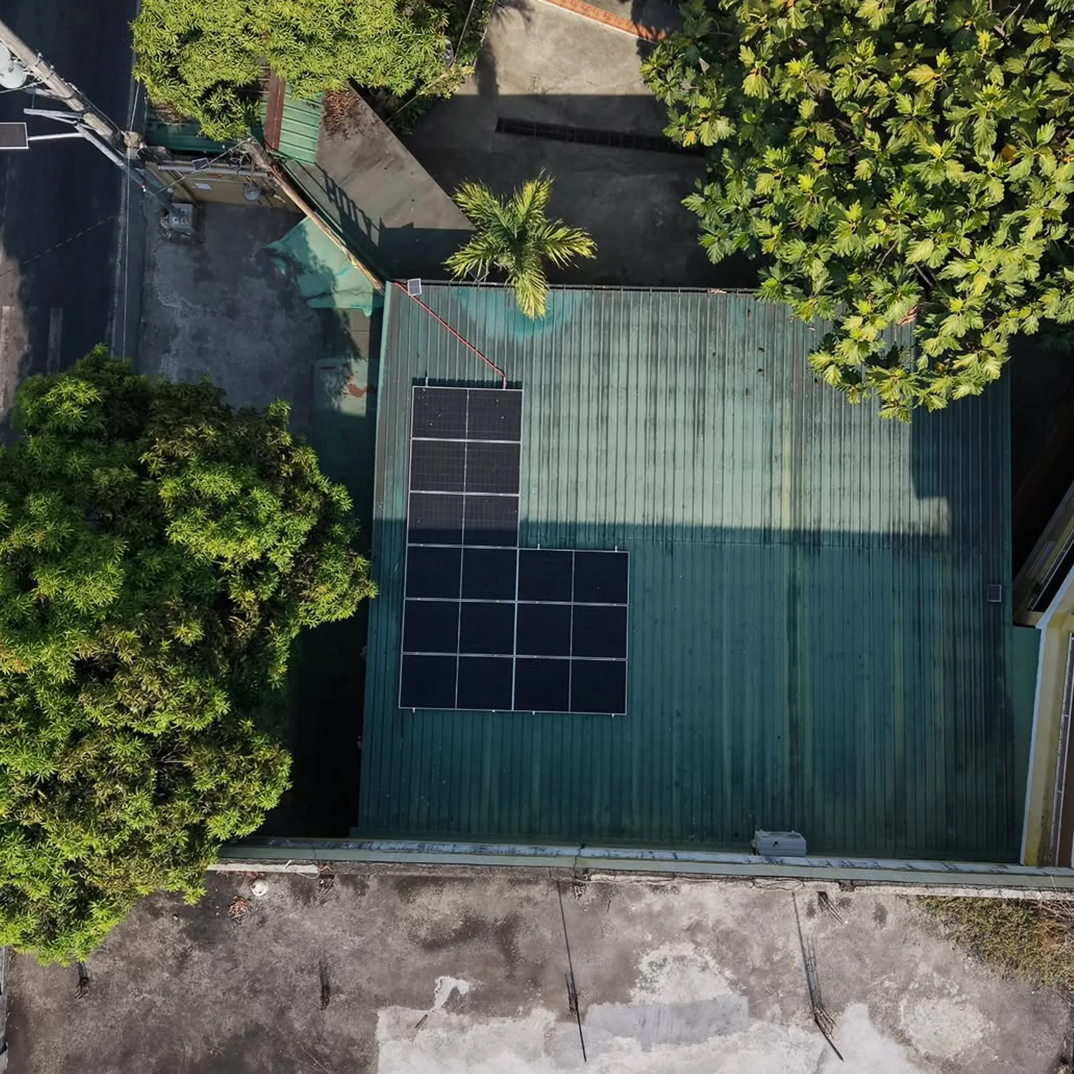 photovoltaic panels on a roof